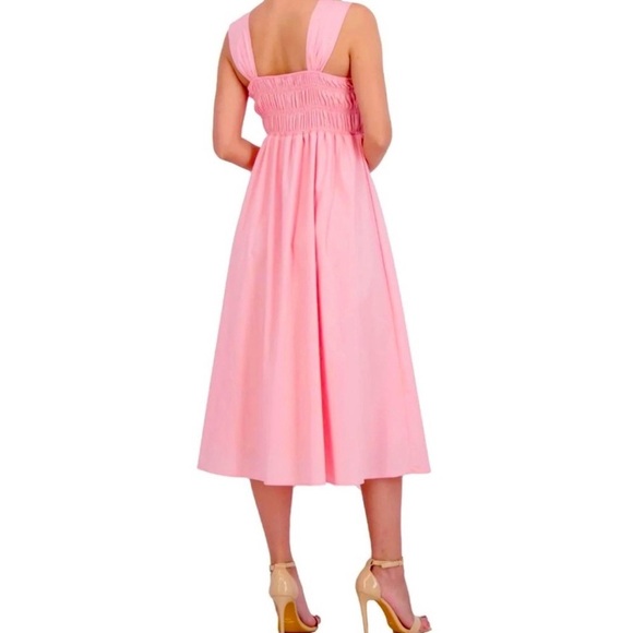 Nanette Lepore - Gypsy Rose Ruched Detailing Bodice Wide Straps Midi Dress SZ 14 - Picture 2 of 13